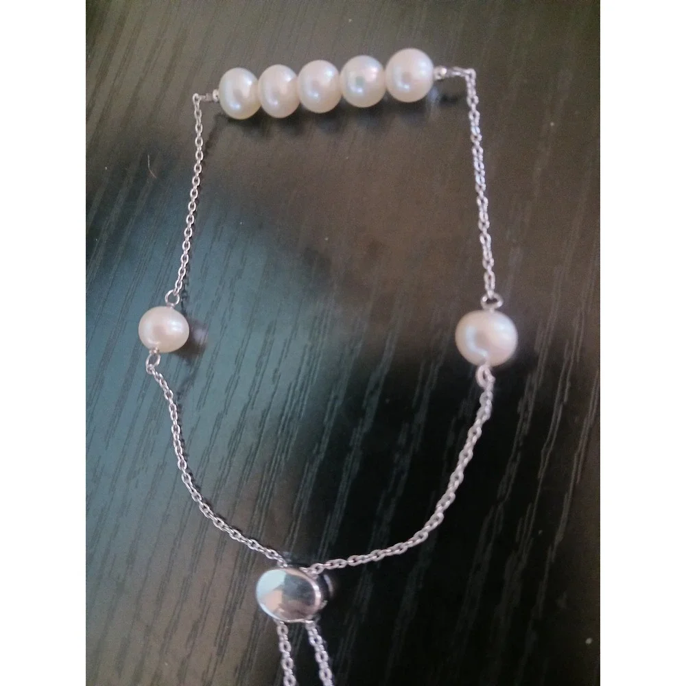 Ross Simmons 925 Sterling Silver Freshwater Pearl Adjustable Bolo Bracelet